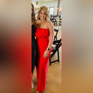 Entro Red strapless romper/jumpsuit